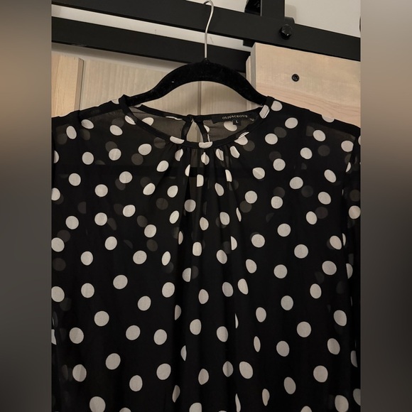 LIKE NEW Olivaceous Black Polka Dot Midi Dress - Picture 7 of 11